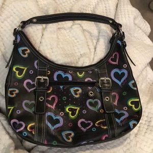 XOXO rainbow hearts shoulder bag